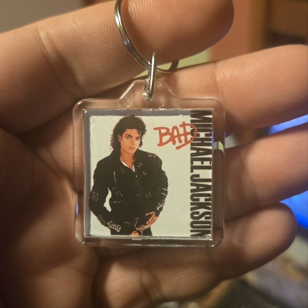 Custom Michael Jackson Bad CD Album cover Art Keychain | Hanger | Charm
